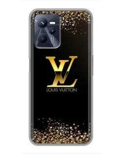 Чехол для Realme C35 с картинкой «LV — золотые искры»