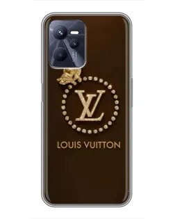 Чехол для Realme C35 с картинкой «LV — золотая печать»