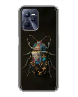 Чехол для Realme C35 с картинкой «LV — мраморный принт»