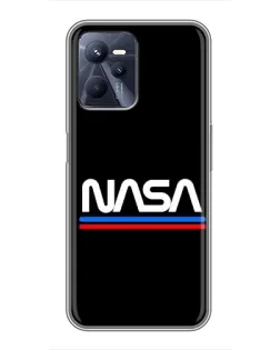 Чехол для Realme C35 с картинкой «NASA — классика Red Blue»