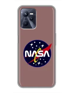 Чехол для Realme C35 с картинкой «NASA — ретро космос»