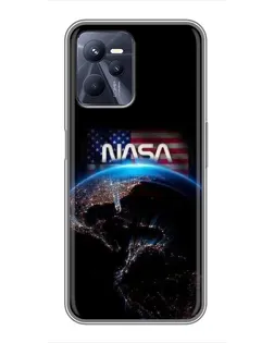 Чехол для Realme C35 с картинкой «Земля из космоса NASA»