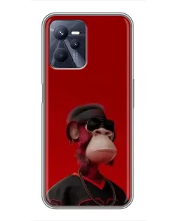 Чехол для Realme C35 с картинкой «Bored Ape в красном»