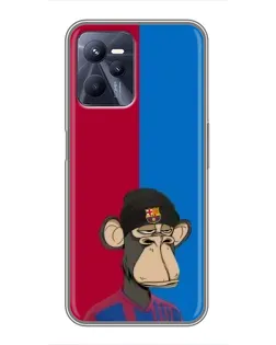 Чехол для Realme C35 с картинкой «Bored Ape — фанат Барсы»