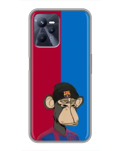 Чехол для Realme C35 с картинкой «Bored Ape — фанат Барсы»