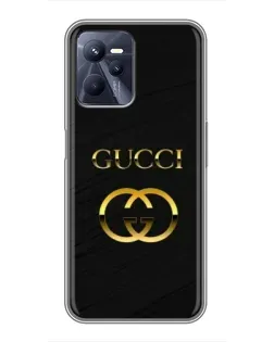 Чехол для Realme C35 с картинкой «Золотой логотип Gucci»