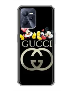 Чехол для Realme C35 с картинкой «Gucci — герои Disney»