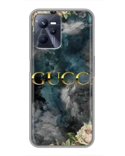 Чехол для Realme C35 с картинкой «Абстрактные цветы Gucci»