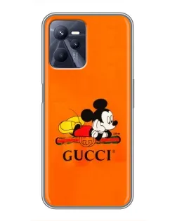 Чохол для Realme C35 з картинкою «Міккі Маус Gucci — помаранч»