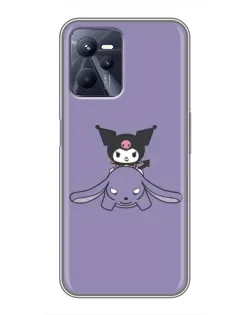 Чехол для Realme C35 с картинкой «Kuromi на лиловом фоне»