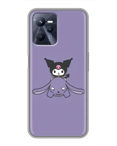 Чехол для Realme C35 с картинкой «Kuromi на лиловом фоне»