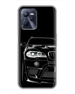 Чехол для Realme C35 с картинкой «Темный силуэт BMW»