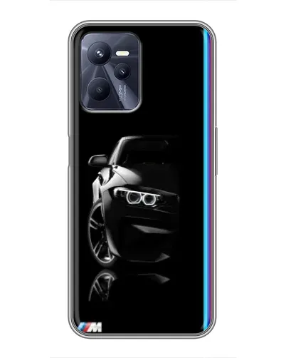 Чехол для Realme C35 с картинкой «Силуэт BMW в темноте»
