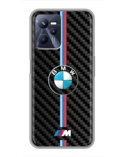 Чехол для Realme C35 с картинкой «Эмблема BMW и карбон»
