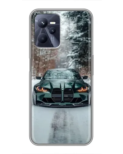 Чехол для Realme C35 с картинкой «BMW в зимнем лесу»