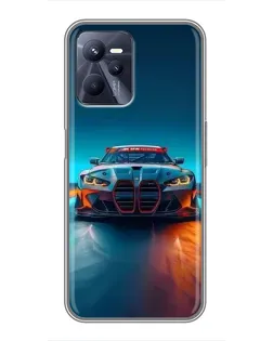 Чохол для Realme C35 з картинкою «BMW — вогні неону»