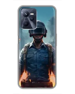 Чехол для Realme C35 с картинкой «PUBG — реалистичный герой»