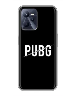 Чехол для Realme C35 с картинкой «PUBG — белый логотип»