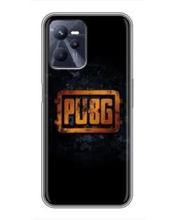 Чехол для Realme C35 с картинкой «PUBG — золотой логотип»