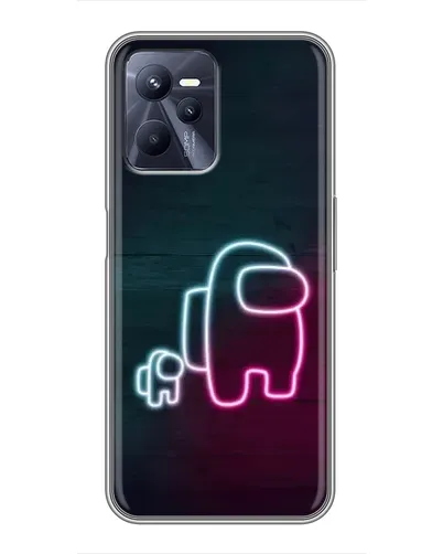 Чехол для Realme C35 с картинкой «Among Us неон-арт»
