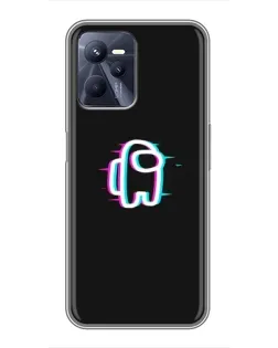 Чехол для Realme C35 с картинкой «Among Us неон»