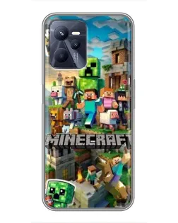 Чехол для Realme C35 с картинкой «Замок Minecraft»