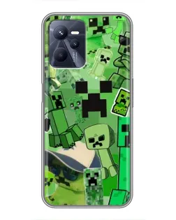 Чехол для Realme C35 с картинкой «Криперы Minecraft»