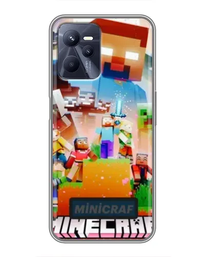 Чехол для Realme C35 с картинкой «Minecraft герои игры»
