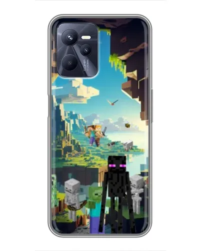 Чехол для Realme C35 с картинкой «Эндермен в лесу»