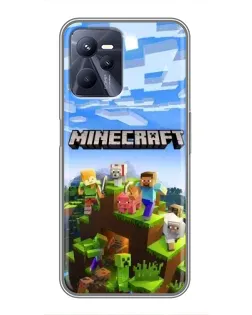Чехол для Realme C35 с картинкой «Minecraft классический мир»