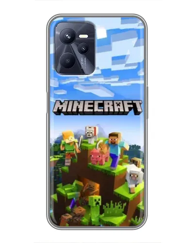 Чехол для Realme C35 с картинкой «Minecraft классический мир»