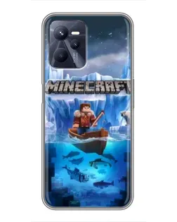 Чехол для Realme C35 с картинкой «Minecraft ледяной мир»