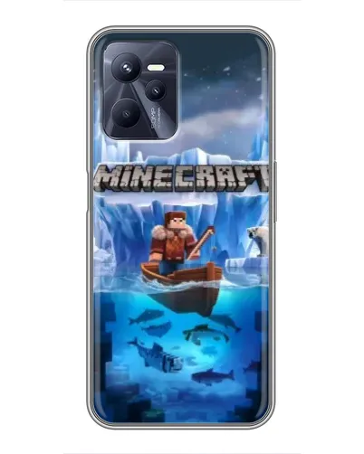 Чехол для Realme C35 с картинкой «Minecraft ледяной мир»