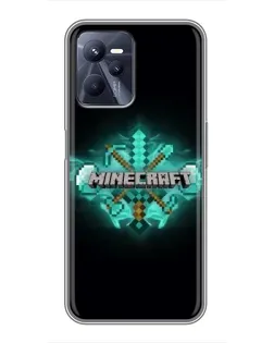Чехол для Realme C35 с картинкой «Minecraft Diamond лого»