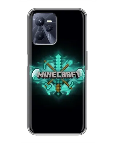 Чехол для Realme C35 с картинкой «Minecraft Diamond лого»