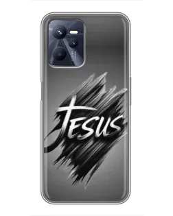 Чехол для Realme C35 с картинкой «Надпись Jesus Graffiti»
