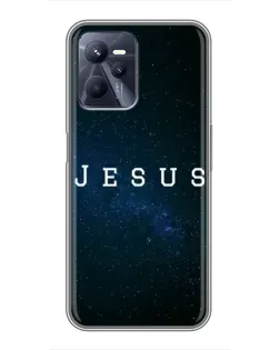 Чехол для Realme C35 с картинкой «Звездное небо Jesus»