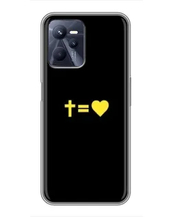 Чехол для Realme C35 с картинкой «Сердце и Крест»
