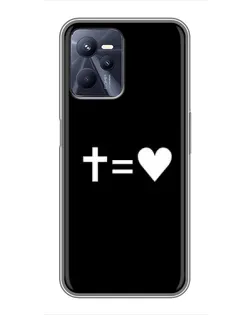 Чехол для Realme C35 с картинкой «Крест и Сердце»