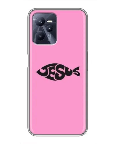Чехол для Realme C35 с картинкой «Розовый символ  Jesus»