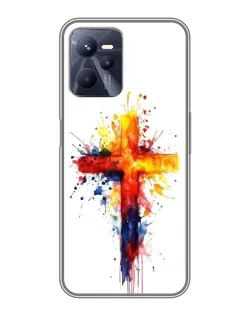 Чехол для Realme C35 с картинкой «Акварельный крест»