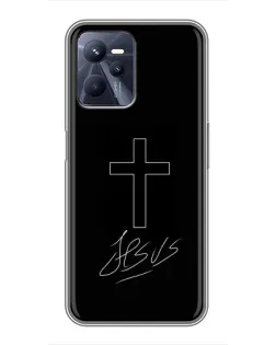 Чохол для Realme C35 з картинкою «Графічний хрест Jesus»