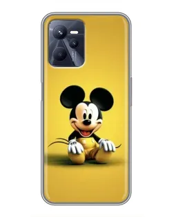 Чехол для Realme C35 с картинкой «Микки на желтом»