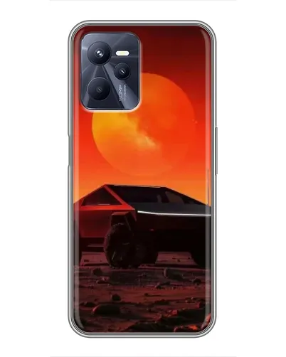 Чехол для Realme C35 с картинкой «Cybertruck на Марсе»
