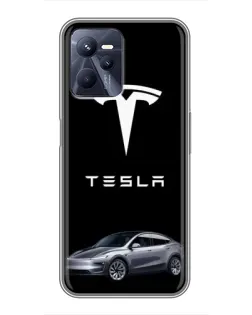 Чехол для Realme C35 с картинкой «Tesla Model Y»