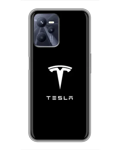 Чехол для Realme C35 с картинкой «Tesla White Logo»