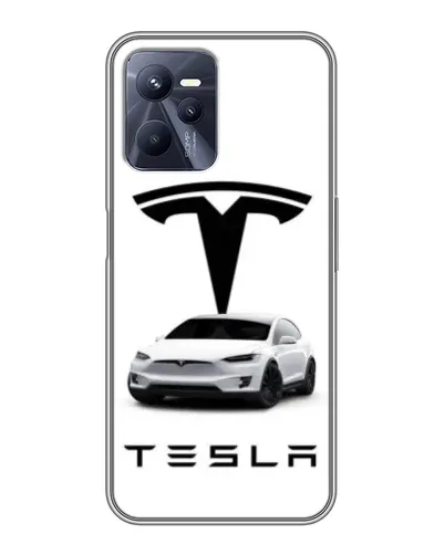 Чехол для Realme C35 с картинкой «Tesla White Style»