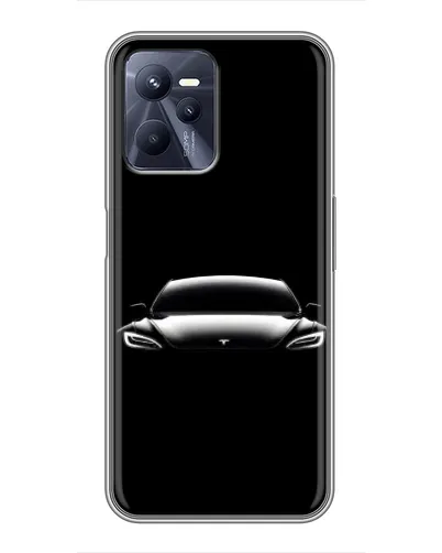 Чехол для Realme C35 с картинкой «Фары Tesla Night»