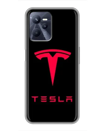 Чехол для Realme C35 с картинкой «Tesla Red Logo»