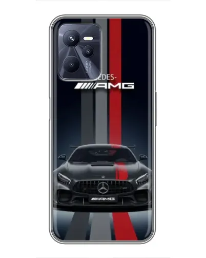 Чехол для Realme C35 с картинкой «Mercedes — белый карбон»